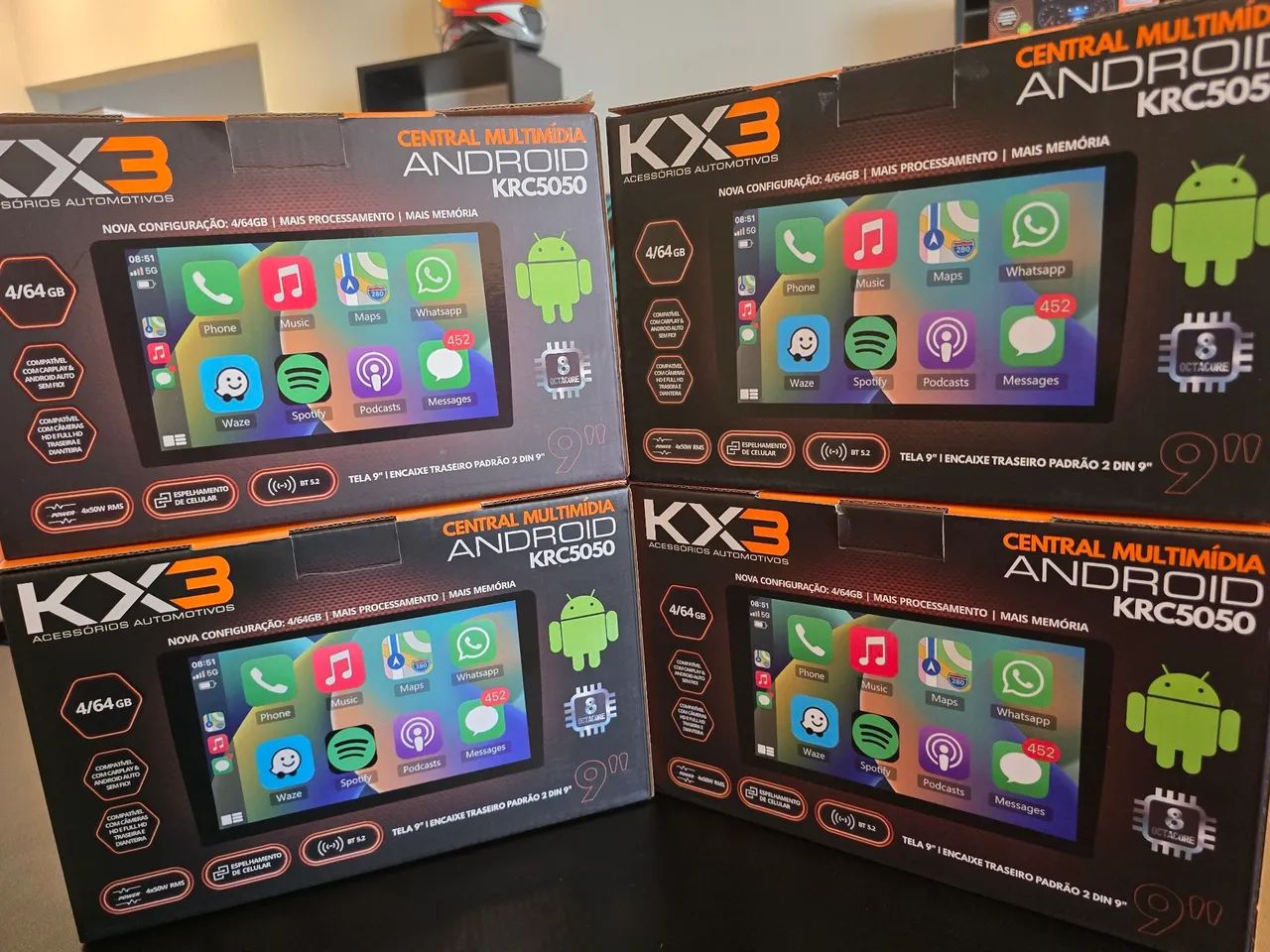 Multimídia Android 9pol com gps Android auto e carplay sem fio  - Foto 4