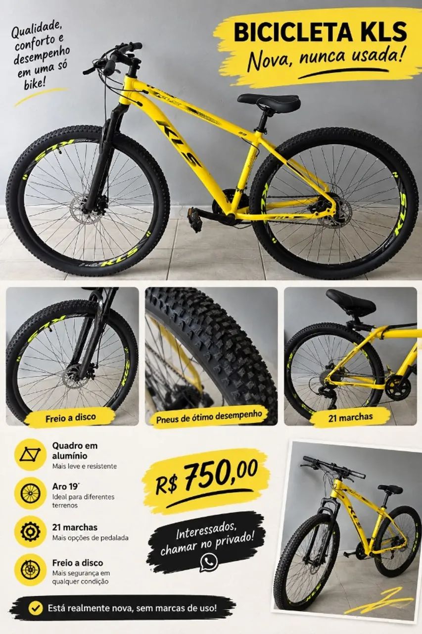 NOVA - Bicicleta KLS Aro 29 Alumínio