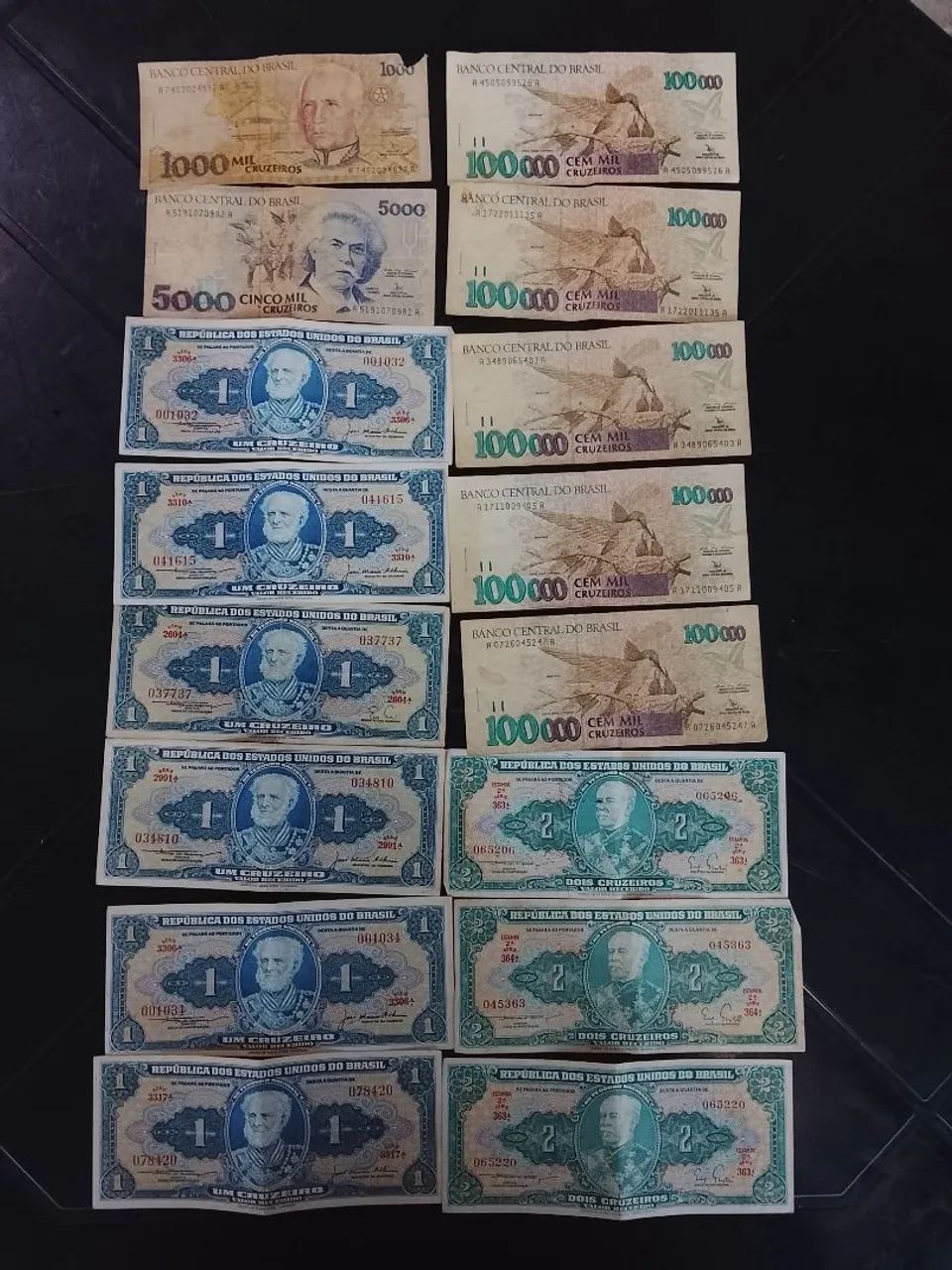 Notas antigas de dinheiro do Brasil