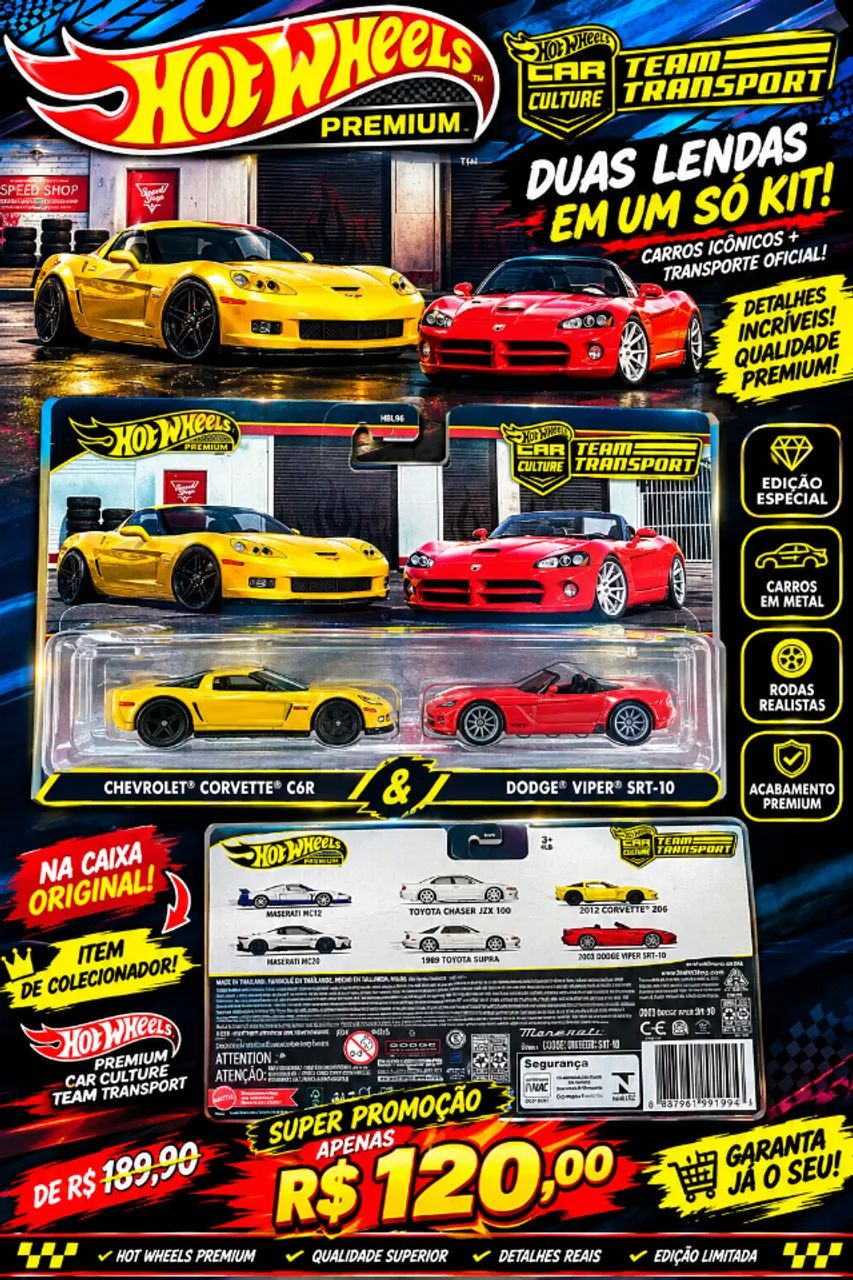 Hotwheels Dupla Convete x Viper