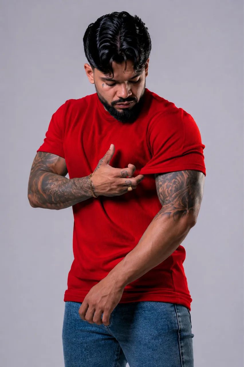 Camisa canelada com elastano  - Foto 5
