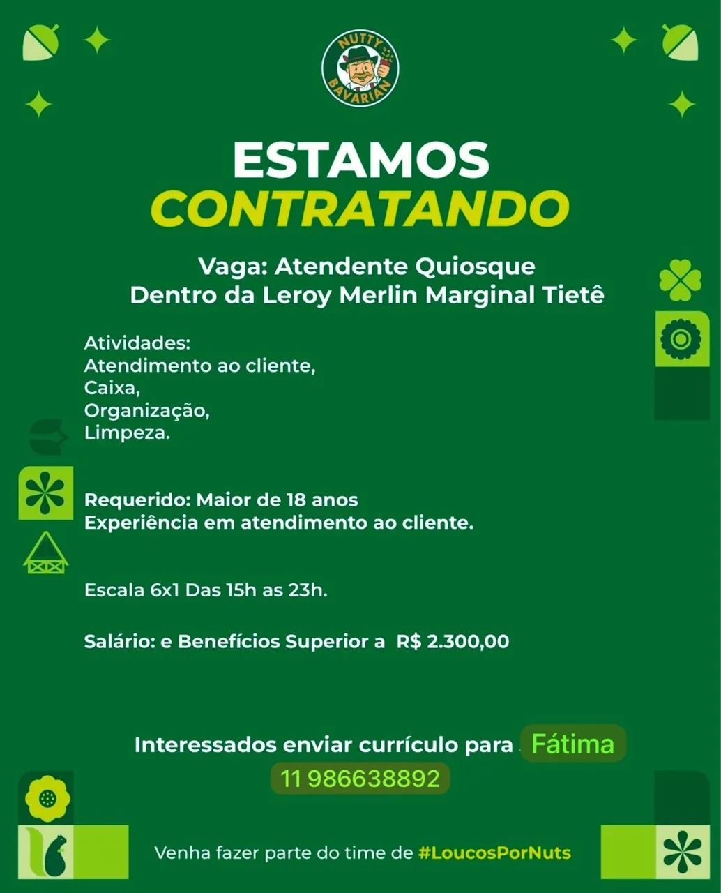 Vaga de atendente 