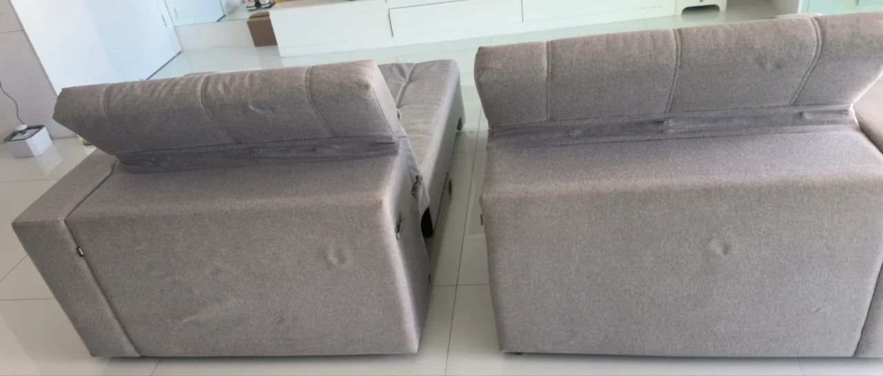 Sofá Retrátil e Reclinável 2 Módulos - Cinza - Super Confortável - Foto 5