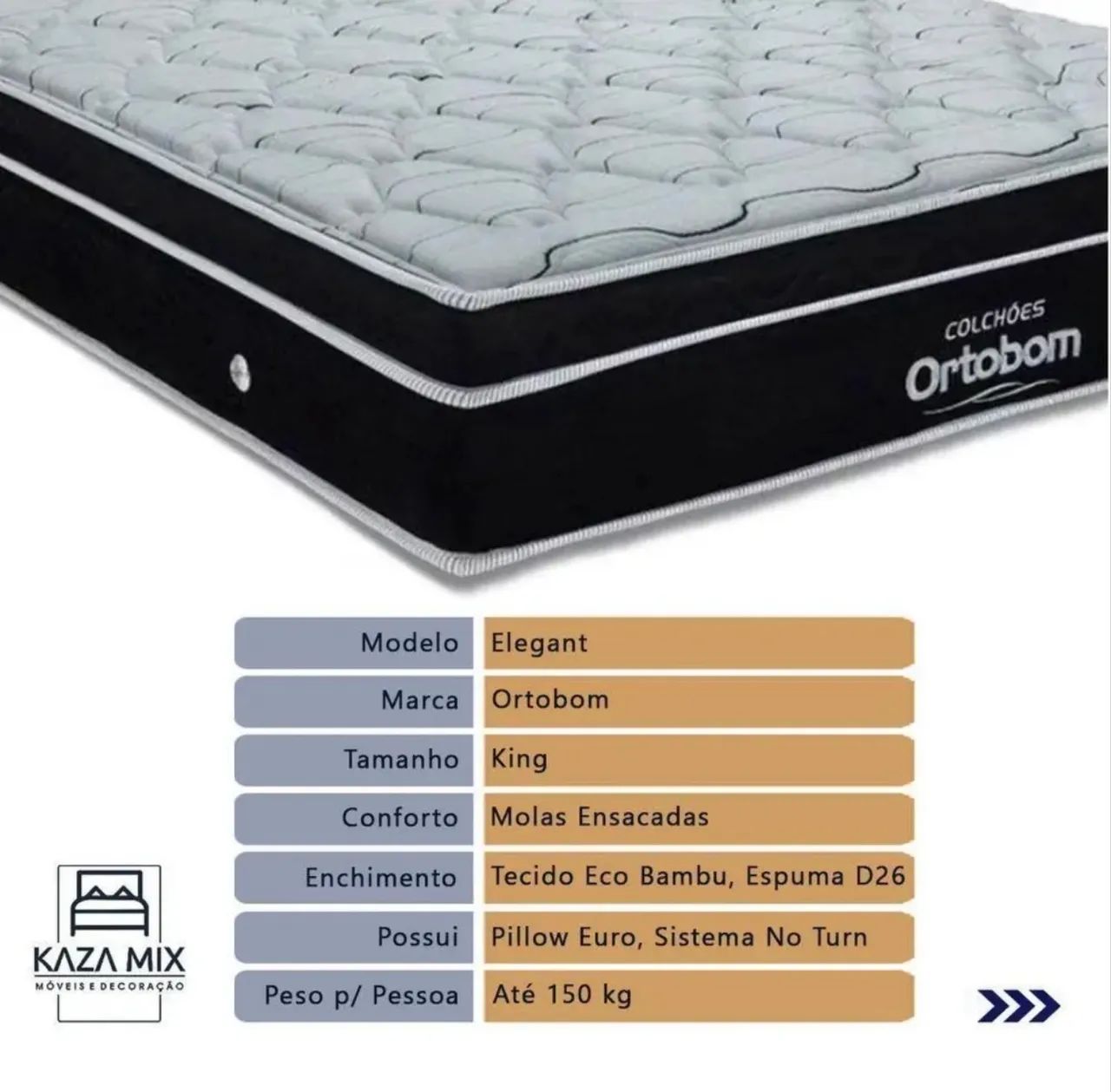 Cama + Box Colchão King Com Molas Ensacadas Ortobom - Foto 4