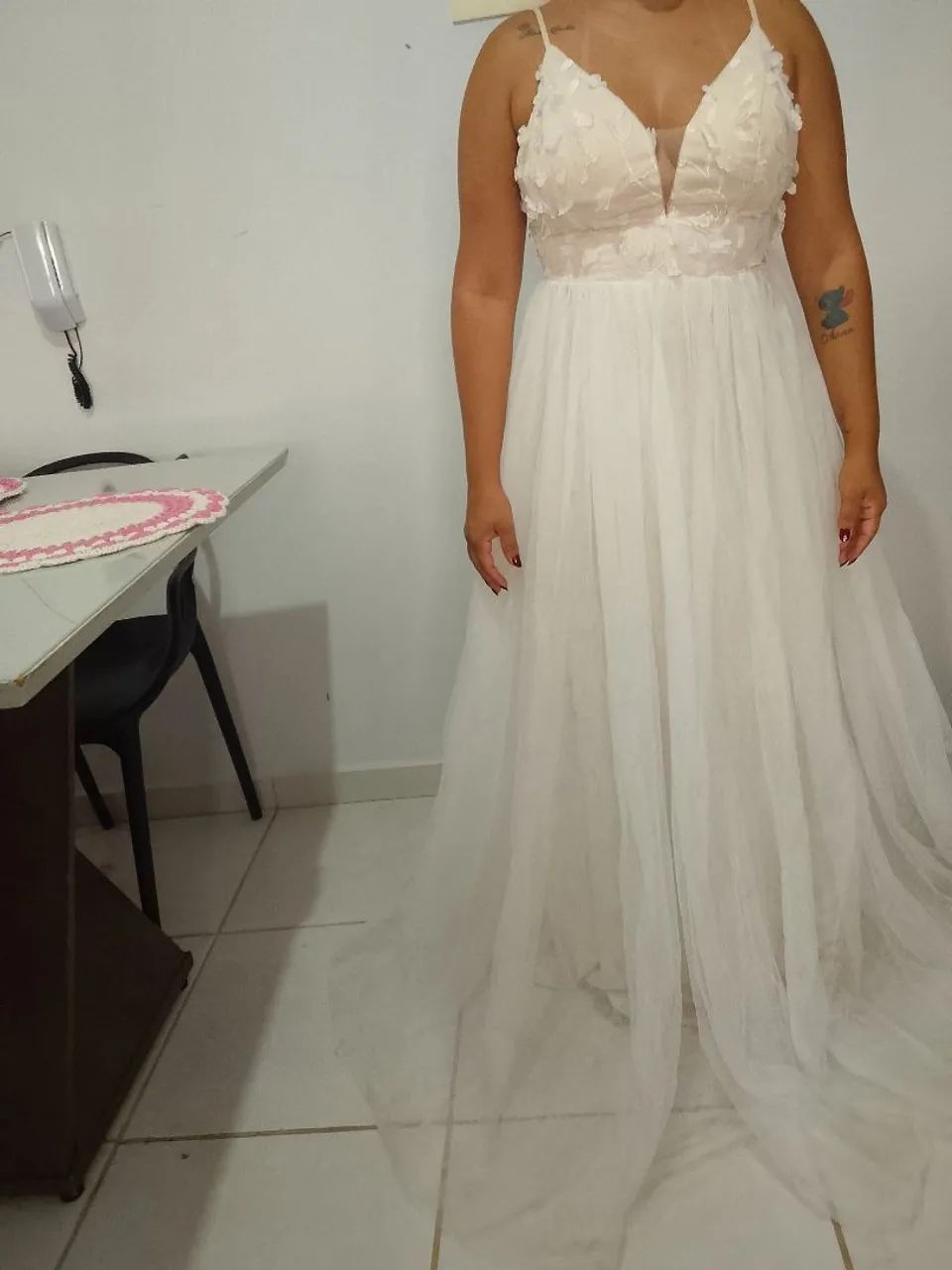 Vestido de casamento com véu  - Foto 3