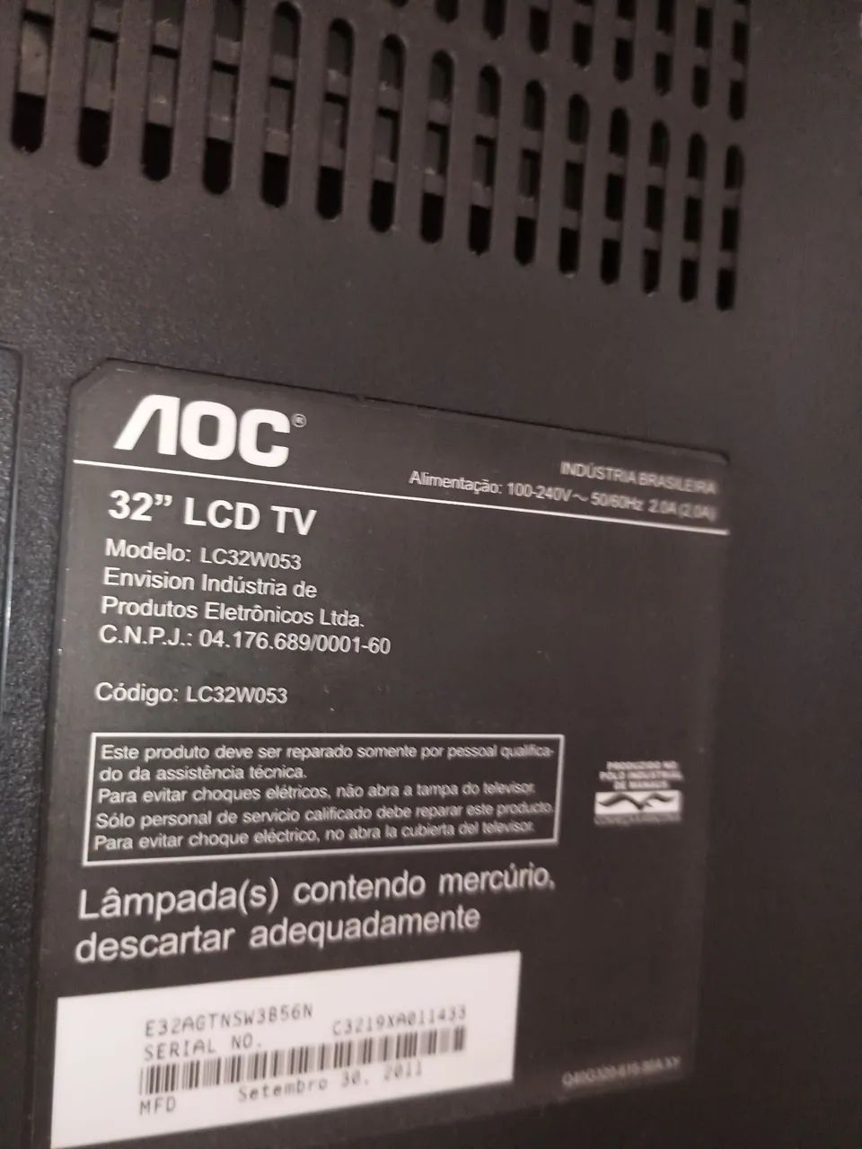 Tv AOC 32 polegadas lcd