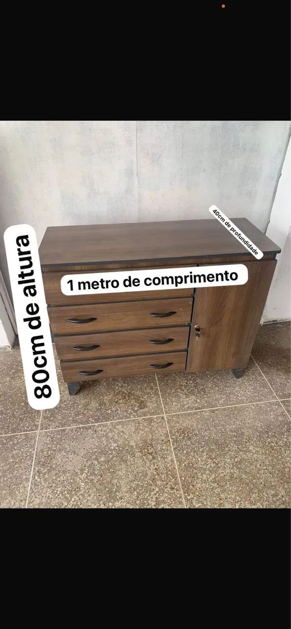 Cômoda 4 gavetas, com sapateira 