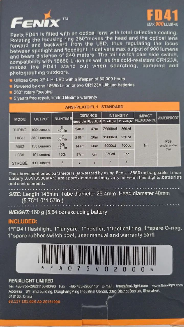 Lanterna Tática Original Fenix Fd-41 900 Lumens - Foto 2