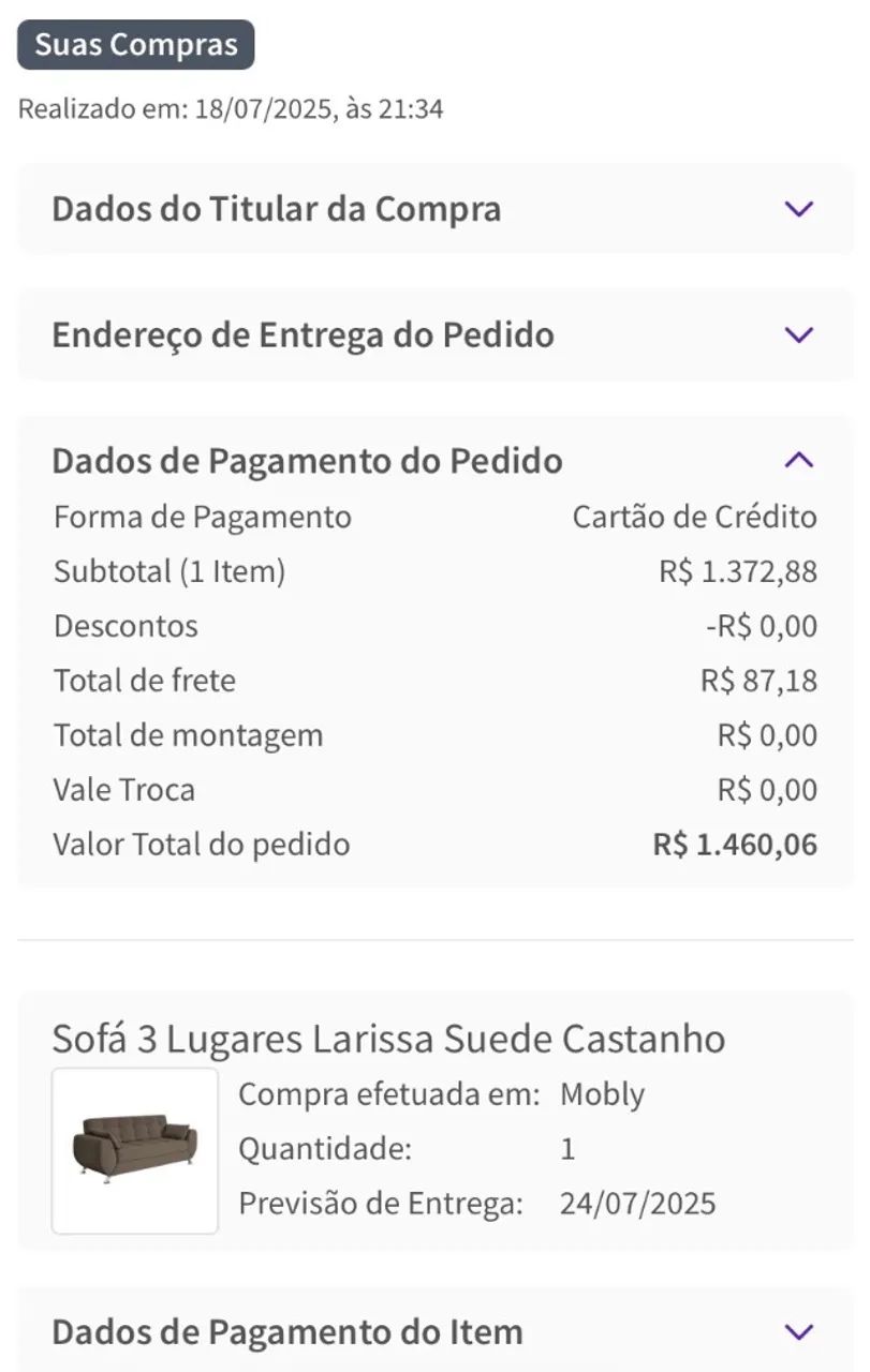 Sofá 3 Lugares Suede Castanho65580434436865124