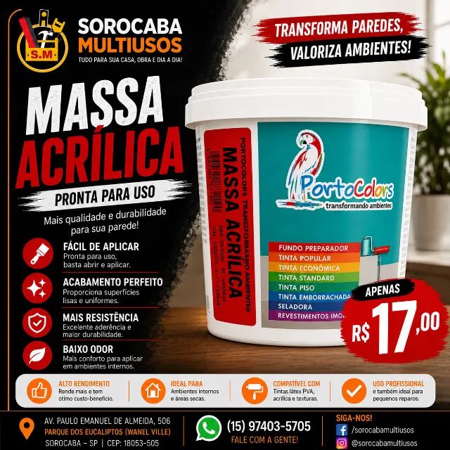 MASSA CORRIDA ACRILICA