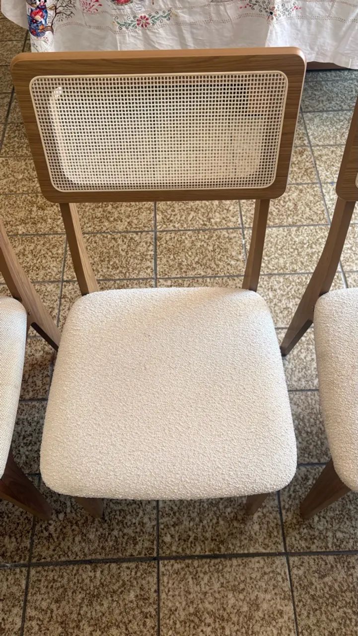 4 Cadeiras palha sintetica mdf - Foto 4