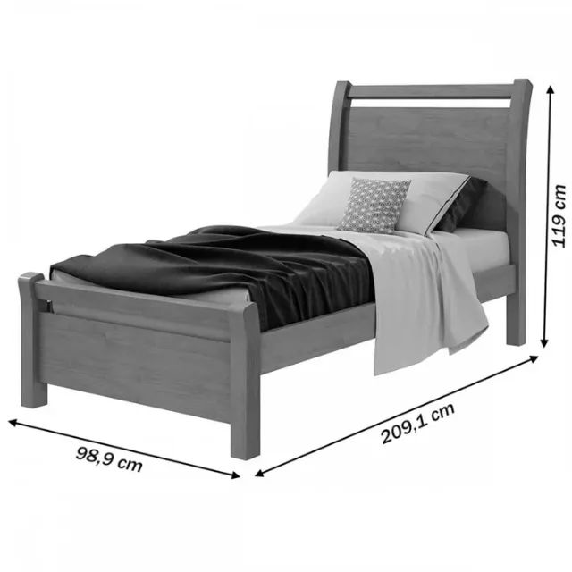 Cama de Solteiro Reali Amêndoa Clean - Foto 2
