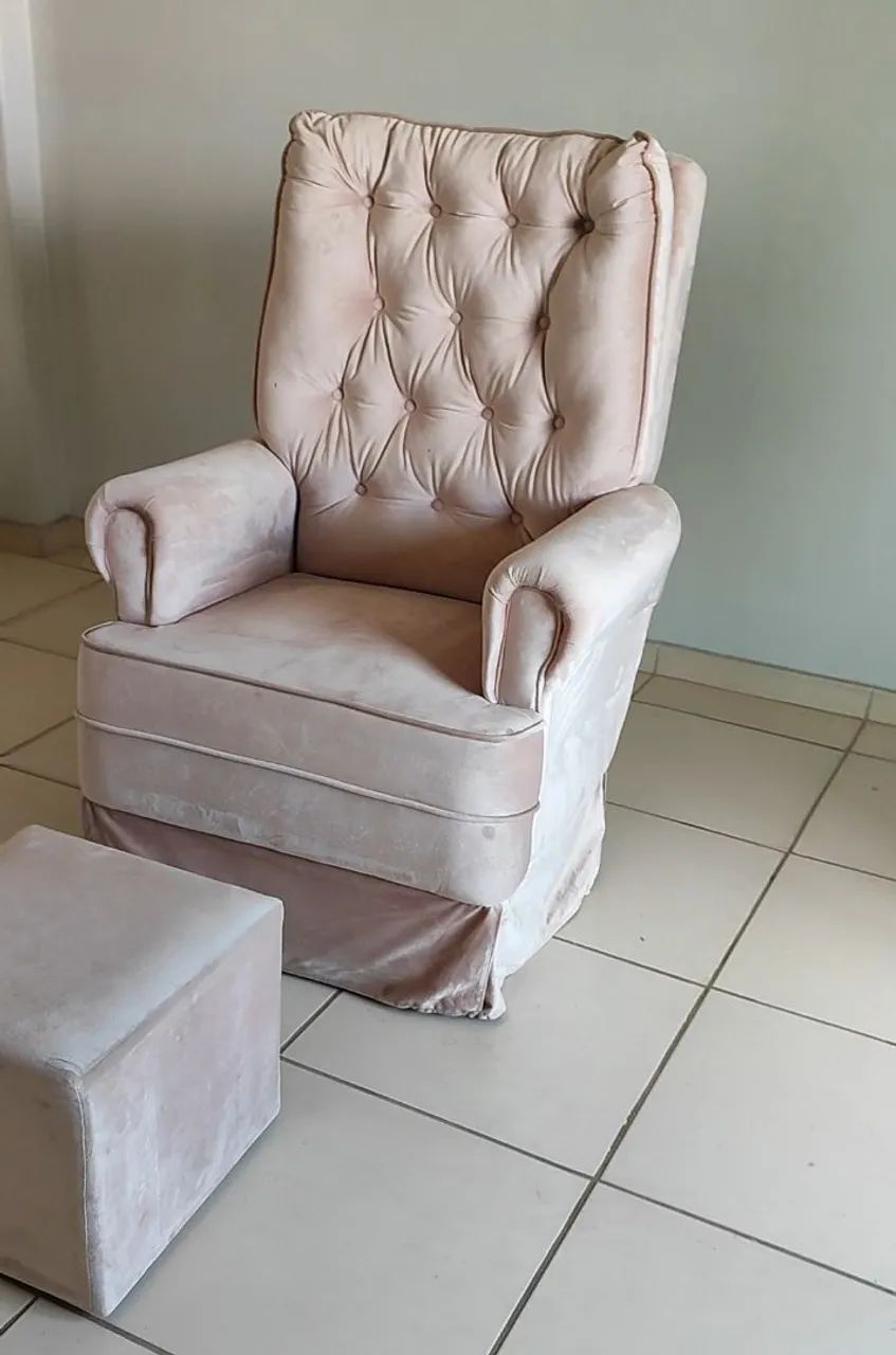 Cadeira de Amamentação de Balanço com Puff - Foto 2