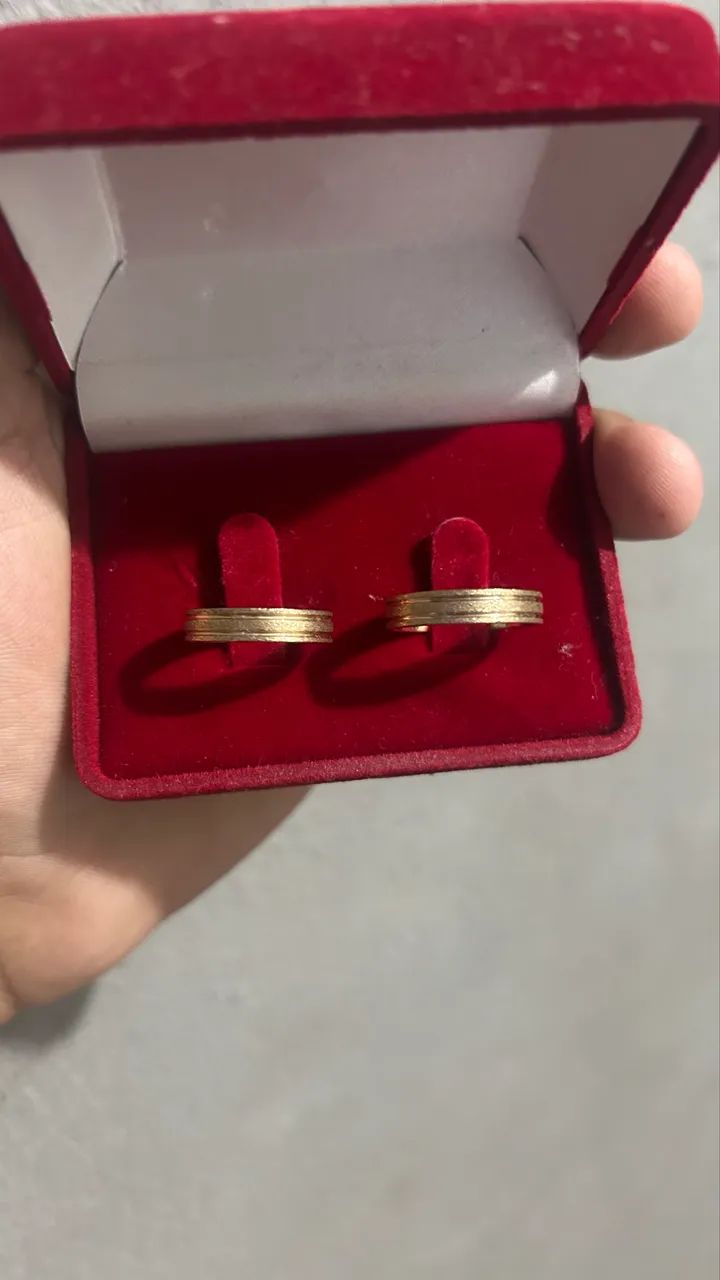 Alianças folhadas a ouro  - Foto 4