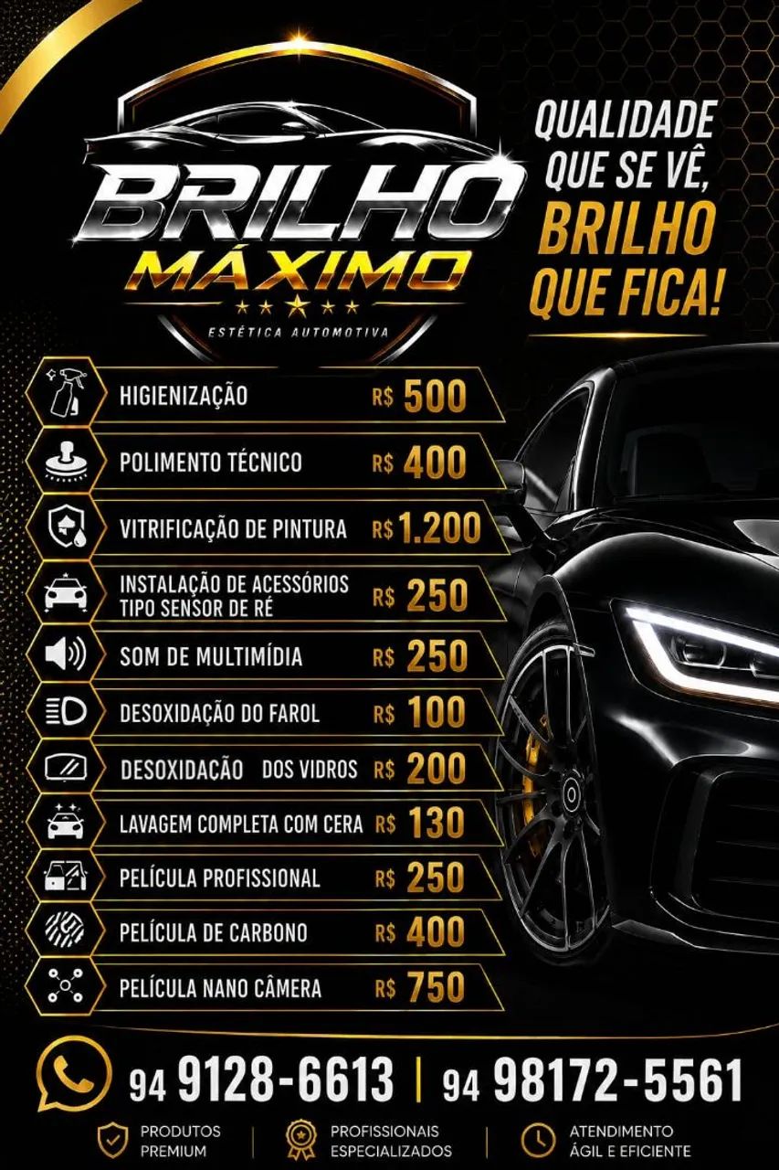 estética automotiva. 