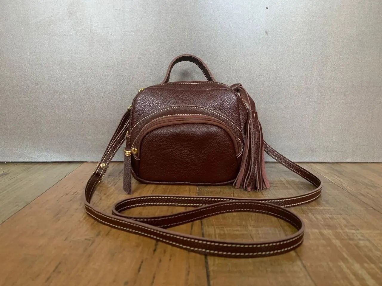Bolsa couro legítimo pequena amarelle REF2310