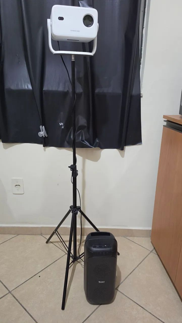 Projetor magcubic l018 com tripé + caixa de som bluetooth sumay 60w - Foto 3