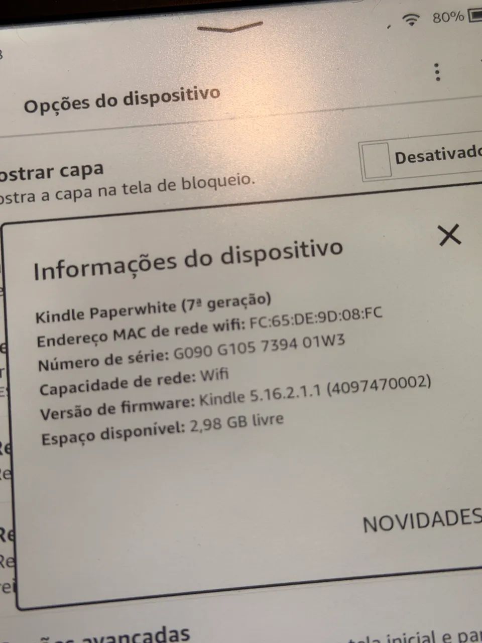 Kindle Paperwhite 7ª geração - usado - Foto 2