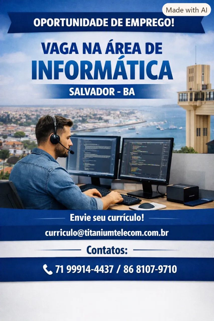VAGA NA AREA DE INFORMÁTICA