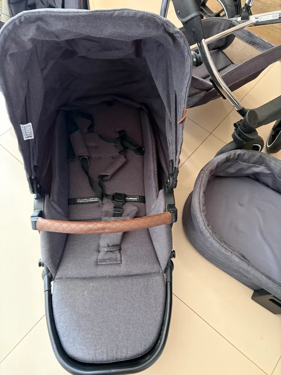 Kit bebê conforte carrinho e Moisés  ABC  - Foto 5