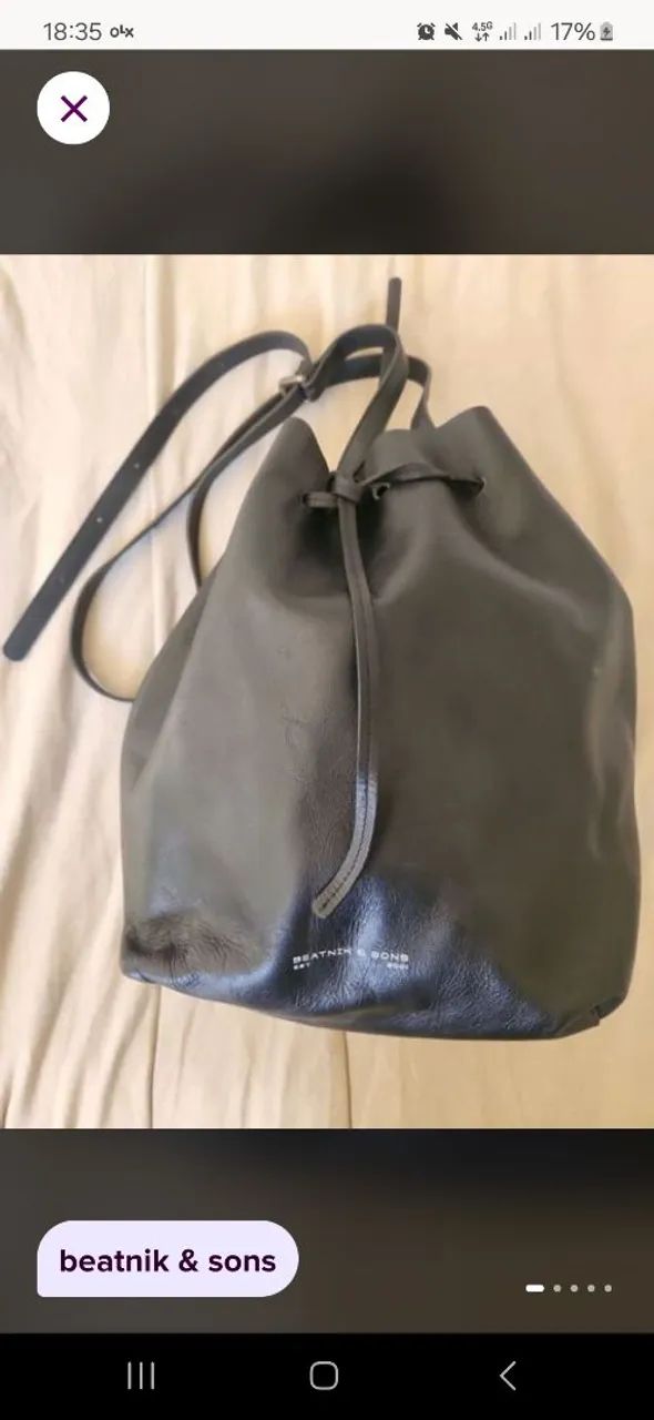 Bolsa Saco Beatnik and son, couro legítimo  - Foto 2