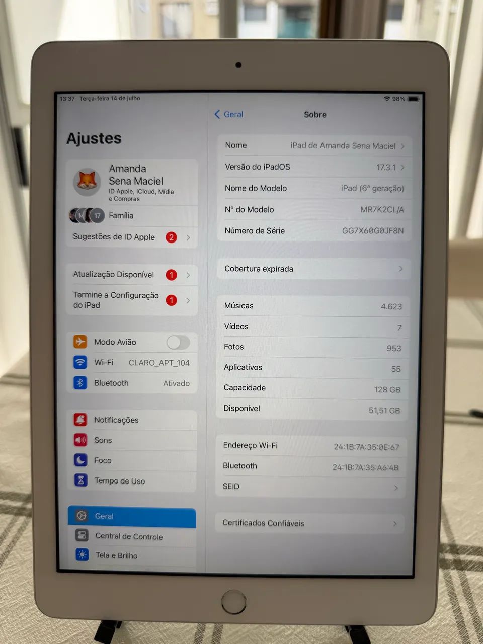 iPad 6 Prata de 128Gb