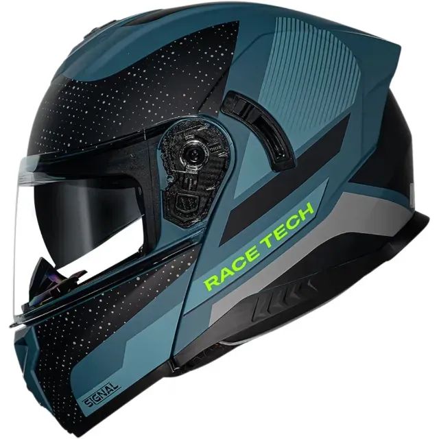 Capacete Race Tech Signal Gear - Azul/Preto Fosco (Articulado) - Foto 2