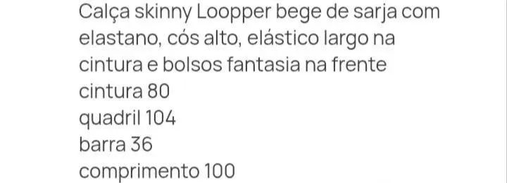 Calça Loopper feminina bege tamanho 40 - Foto 4