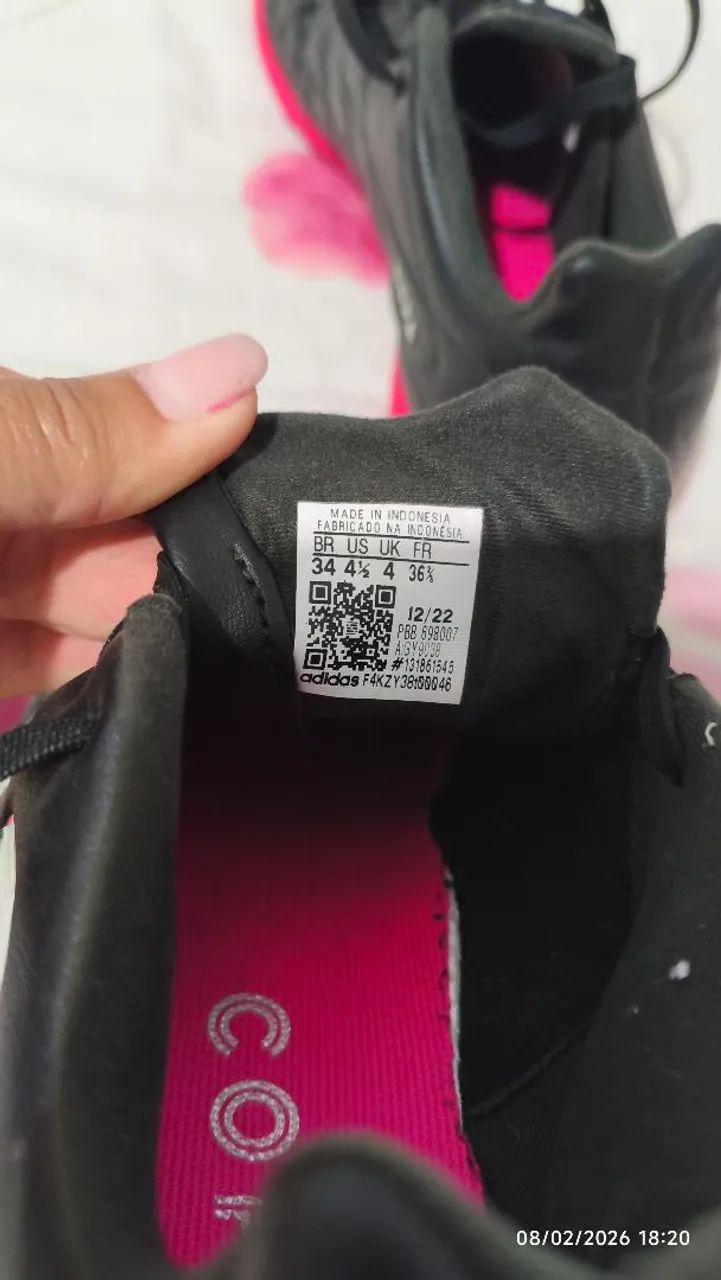 Chuteira Society Adidas  Unissex - Preto+Pink - Foto 4