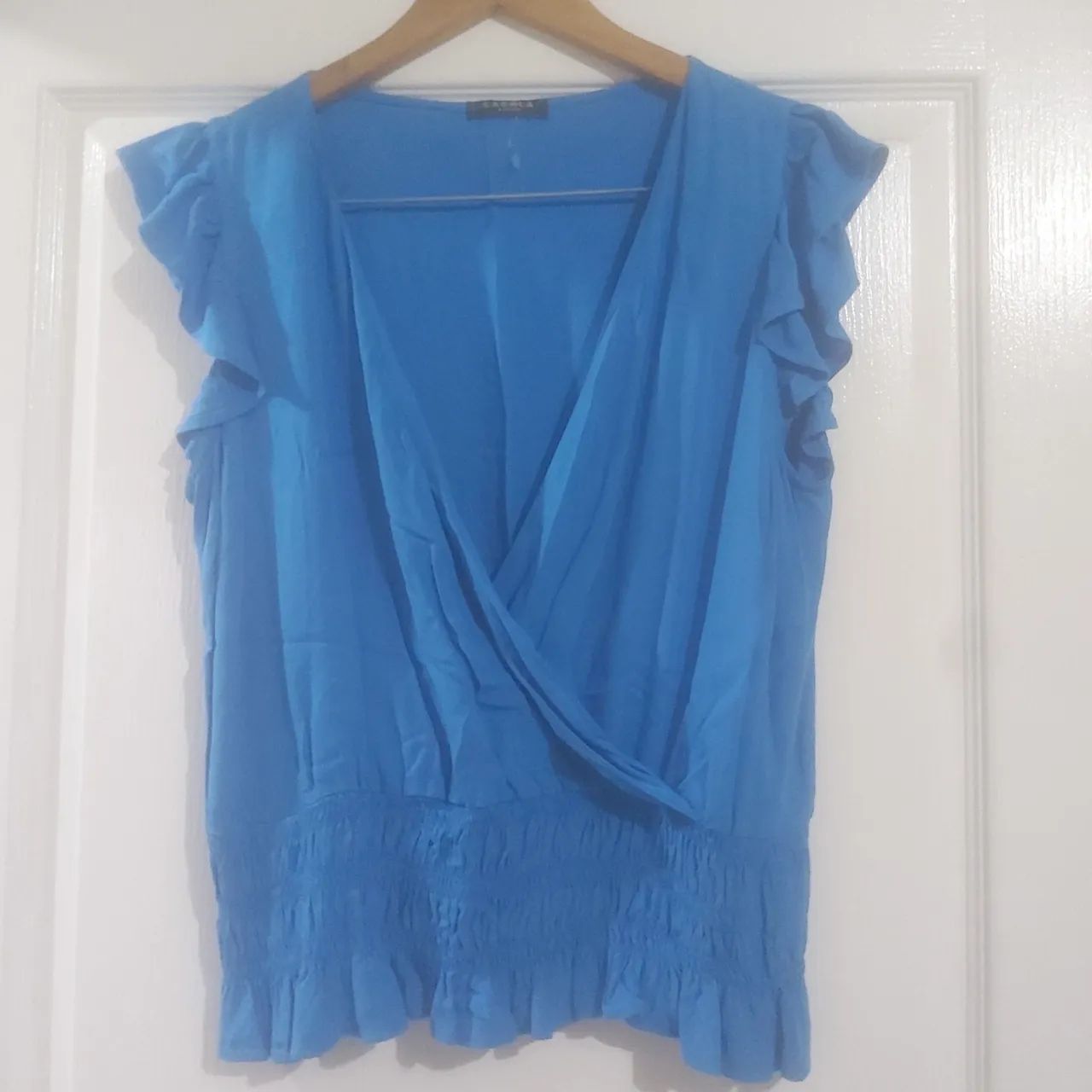 BLUSA LASALA  PLUS SIZE AZUL BIC - Foto 2