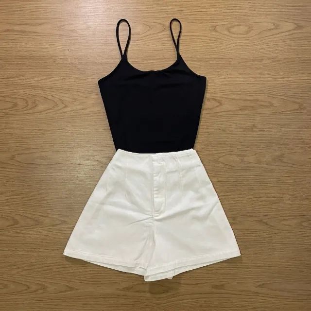 Short Alfaiataria Jeans Branco 36 - Foto 2