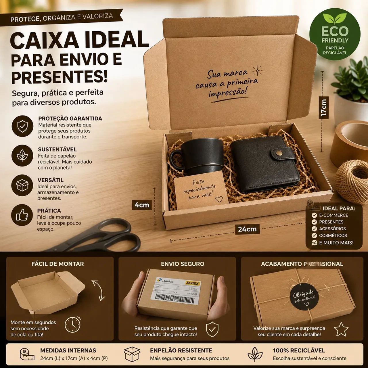 Caixas de papelão novas para e-comerce envios correios plataformas online  - Foto 2