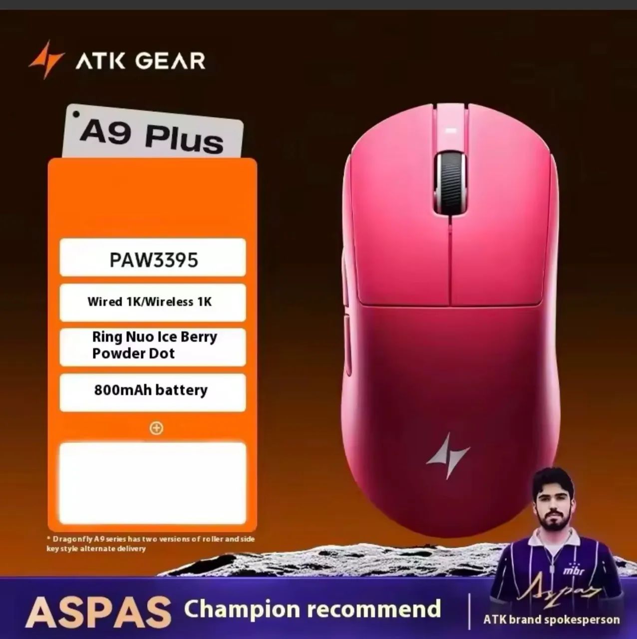 Mouse Gamer Sem fio ATK A9 PLUS