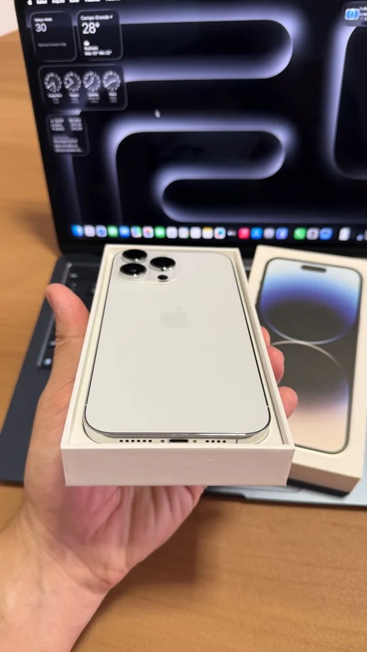 iPhone 14 Pro Max Silver 256GB, Seminovo impecável 84%, com