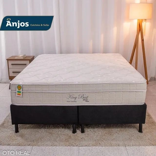 Cama box preto + colchão king anjos - Foto 2