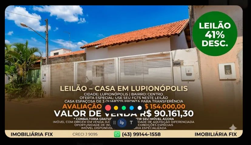  COMPRA DIRETA: USE SEU FGTS NESTE LEILÃO