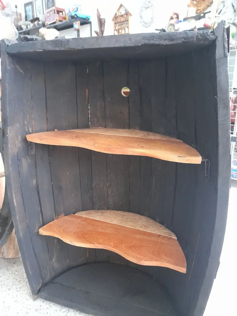 Prateleira barril de madeira - Foto 4