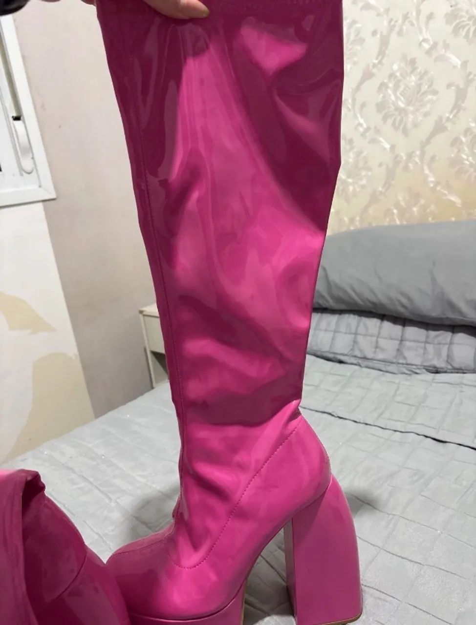 Bota Cano Alto Rosa Bloco - Foto 2