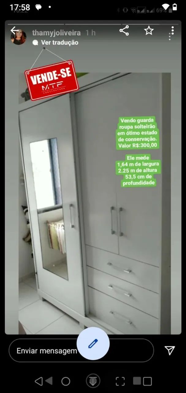 Guarda roupa solteiro 