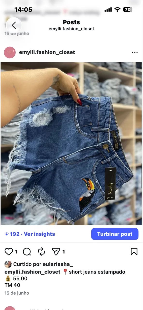 Vendo short jeans 