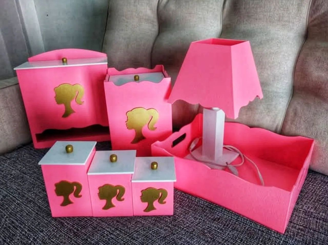 Kit higiene bebê rosa 7 peças 