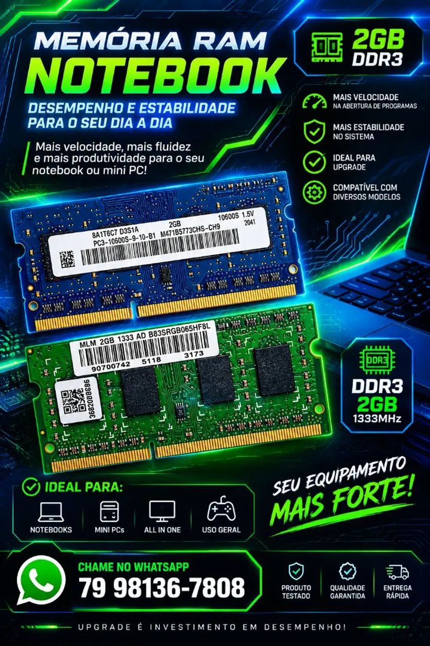 Memória DDR3 Notebook 2Gb