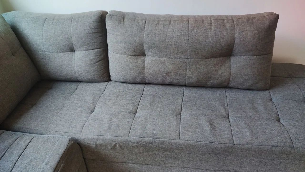 Conjunto com 2 sofás cinza | Forma Sofá de Canto | Grande e Versátil  - Foto 5