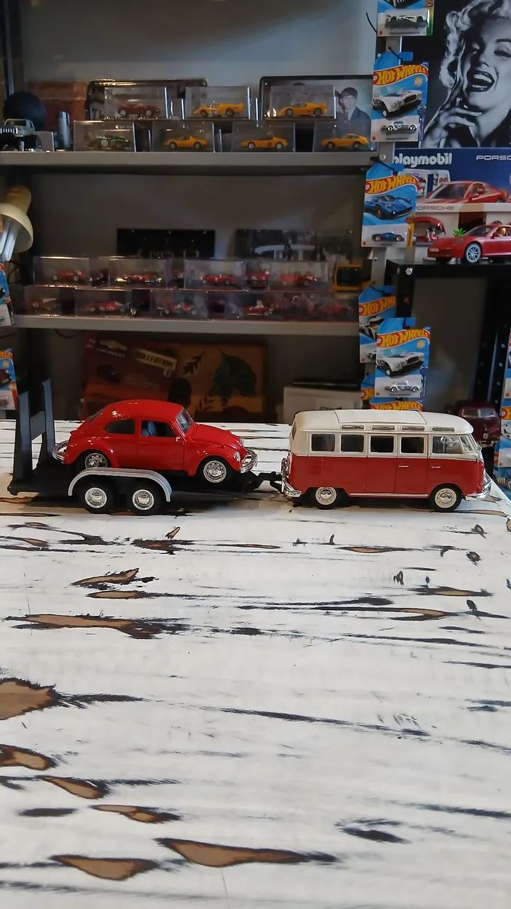 Especial Kombi com Fusca no trailer