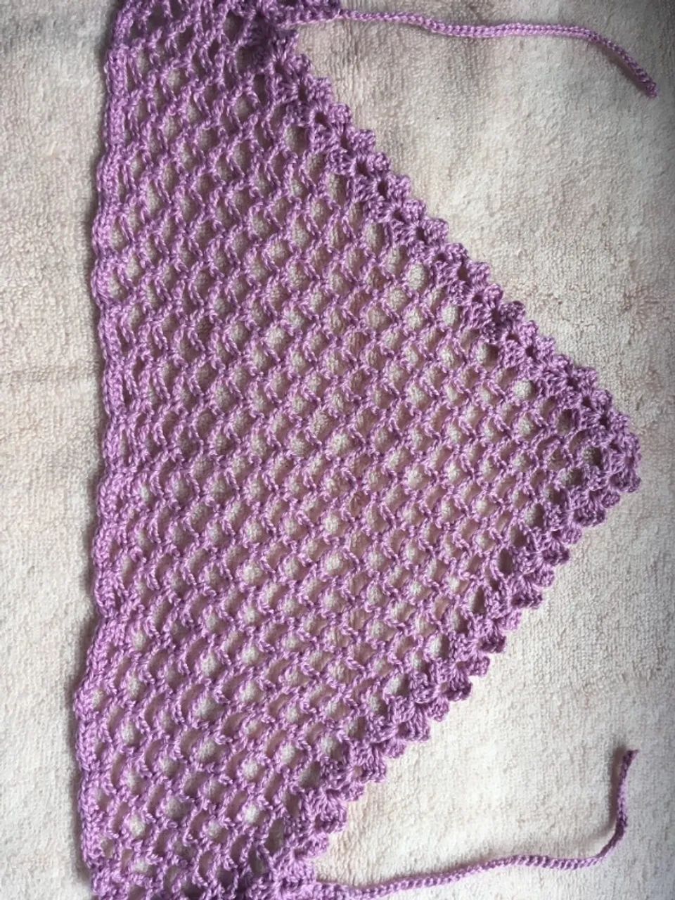 Bandana / Lenço de Crochê Violeta e Charmosa - Foto 3
