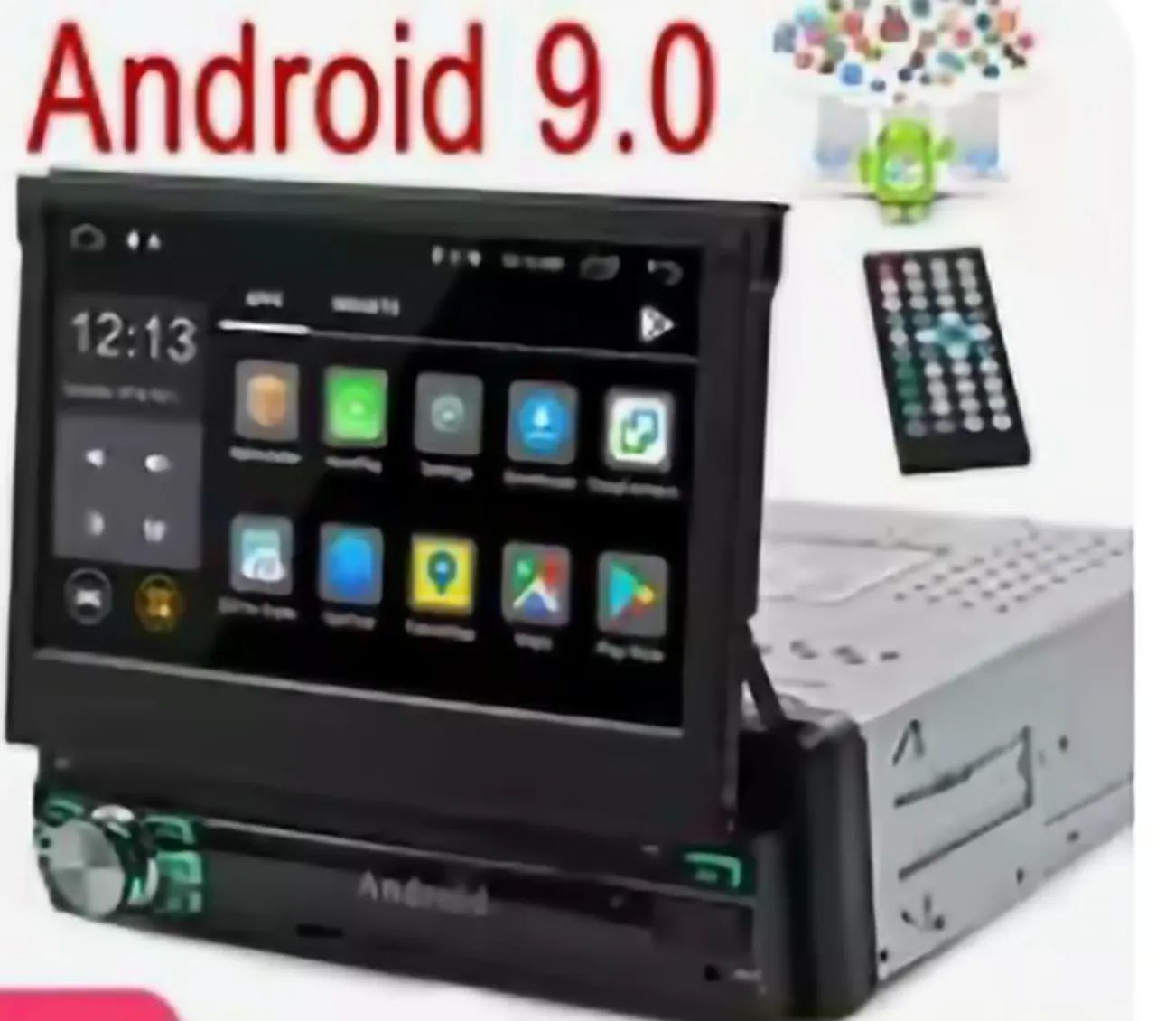 DVD 1din Android 9.0 Com Tela Dobrável Retrátil role - Aparelhos