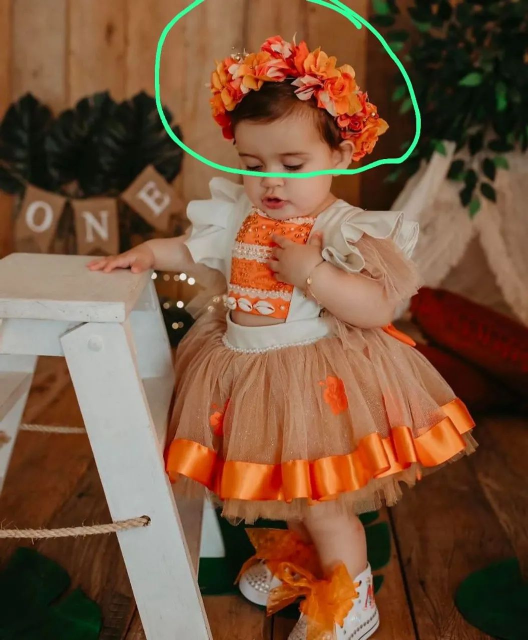 Vestido Moana luxo vesti de 12 meses a 24 meses.