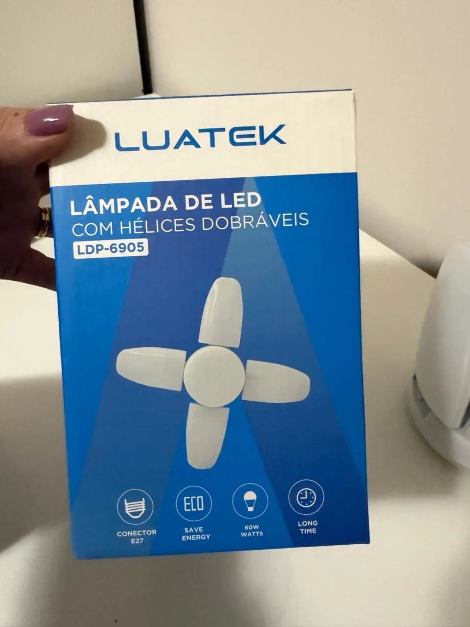 Lâmpada LED Pétala Dobrável 60W Luatek - Foto 2