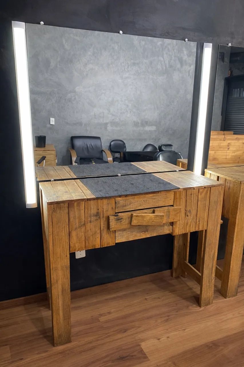 Bancada com espelho para barbearia 65569179686145121