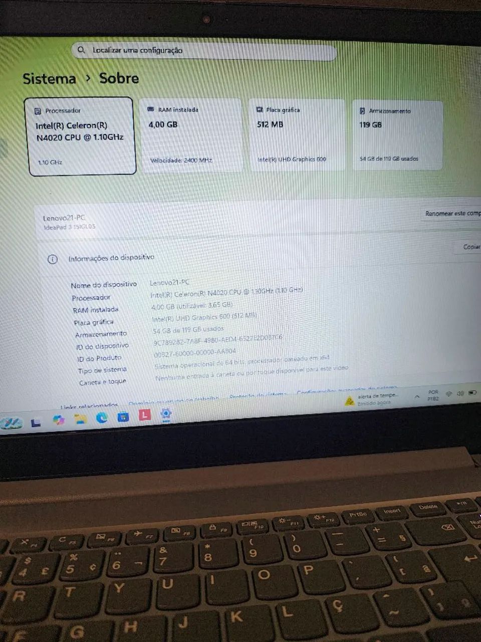 Vendo Notebook Ideapad 3i - prata - zerado - Foto 3